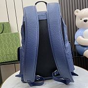 Fortok Gucci Jumbo GG Backpack Blue Leather 625770 34x41x12cm - 2