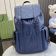 Fortok Gucci Jumbo GG Backpack Blue Leather 625770 34x41x12cm - 1