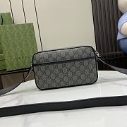 Fortok Gucci Mini Shoulder Bag Grey and Black GG Supreme Canvas 768391 14x23.5x6cm - 5