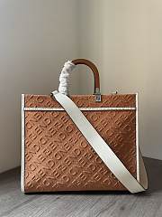 Fortok Fendi Sunshine Denim Brown Tote Bag 35x17x31cm - 2
