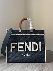 Fortok Fendi Sunshine Denim Black Tote Bag 35x17x31cm - 1