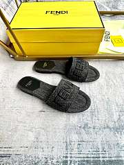 Fortok Fendi Denim Logo Slide Sandals in Black - 5