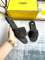 Fortok Fendi Denim Logo Slide Sandals in Black - 2