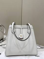 Fortok Fendi Origami Large White Leather Bag 27x15x27cm  - 5