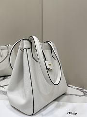 Fortok Fendi Origami Large White Leather Bag 27x15x27cm  - 4