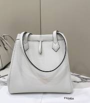 Fortok Fendi Origami Large White Leather Bag 27x15x27cm  - 2
