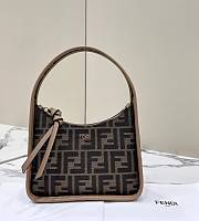 Fortok Fendi Mini Fendessence Brown FF Fabric Bag 80165 27x20.5x7cm  - 1