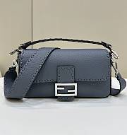 Fortok Fendi Baguette Dark Blue Selleria Bag 8610 28x6.5x15cm - 1