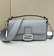 Fortok Fendi Baguette Light Blue Selleria Bag 8610 28x6.5x15cm - 1