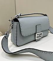 Fortok Fendi Baguette Light Blue Selleria Bag 8610 28x6.5x15cm - 3