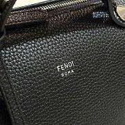 Fortok Fendi Soft Black Leather Boston Bag 8651 27x13x15cm - 2