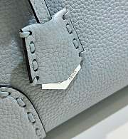 Fortok Fendi Soft Light Blue Leather Boston Bag 8651 27x13x15cm - 3