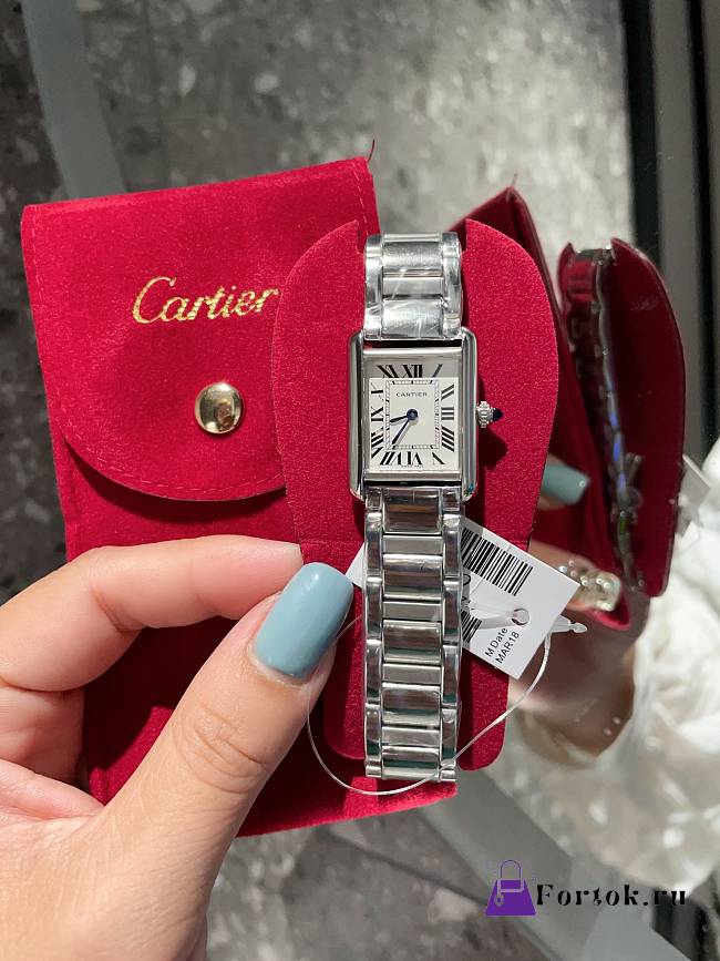 Fortok Cartier Tank Must Watch in Silver  - 1