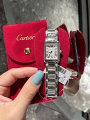 Fortok Cartier Tank Must Watch in Silver  - 1