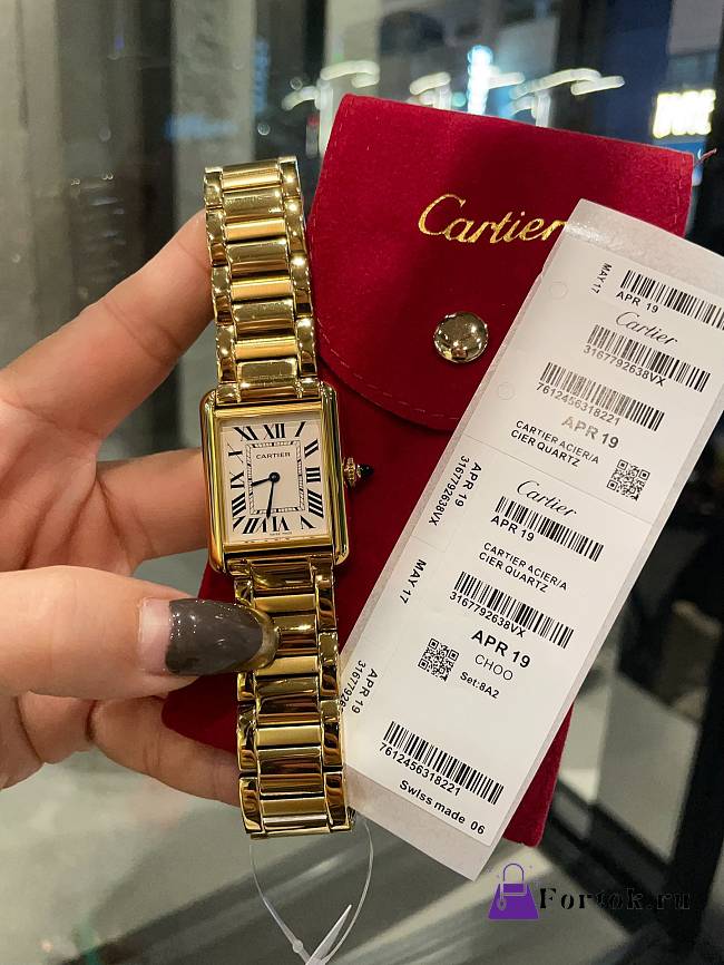 Fortok Cartier Tank Must Watch in Gold - 1