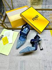 Fortok Fendi Colibrì Blue Denim High-heeled Slingbacks - 3