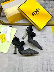 Fortok Fendi Colibrì Black Denim High-heeled Slingbacks - 4