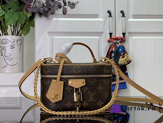 Fortok Louis Vuitton Vanity Chain Pouch Handbag M47125 19x11.5x6.5cm - 1