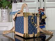 Fortok Louis Vuitton Small Blue Denim Suitcase M24161 22.5x17.5x11cm - 6