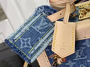 Fortok Louis Vuitton Small Blue Denim Suitcase M24161 22.5x17.5x11cm - 2