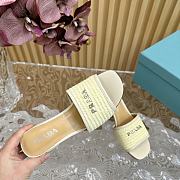 Fortok Prada 2024 Raffia Slippers White - 6