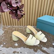 Fortok Prada 2024 Raffia Slippers White - 5