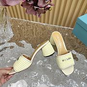 Fortok Prada 2024 Raffia Slippers White - 3