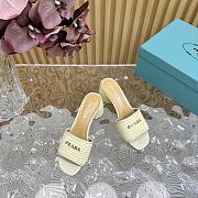 Fortok Prada 2024 Raffia Slippers White - 2