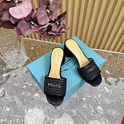 Fortok Prada 2024 Raffia Slippers Black - 4