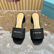 Fortok Prada 2024 Raffia Slippers Black - 2