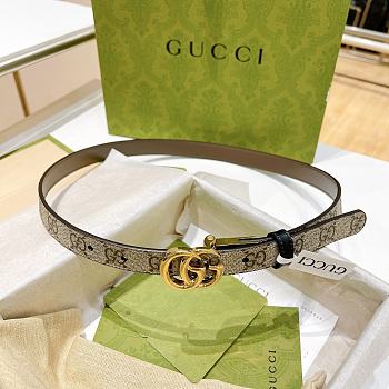 Fortok Gucci Double G Buckle Reversible Belt Brown 