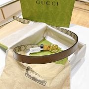 Fortok Gucci Double G Buckle Reversible Belt Brown  - 2
