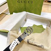 Fortok Gucci Double G Buckle Reversible Belt Black & White - 6