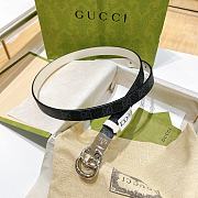 Fortok Gucci Double G Buckle Reversible Belt Black & White - 4