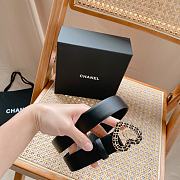 Fortok Chanel CC Vintage Black Gold Belt With Heart Design Hardware - 3