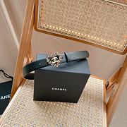 Fortok Chanel CC Vintage Black Gold Belt With Heart Design Hardware - 2