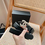 Fortok Chanel CC Vintage Black Gold Belt With Diamond Hardware - 3