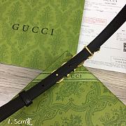 Fortok Gucci GG Letter Mini Belt In Black With Gold Buckle  - 5