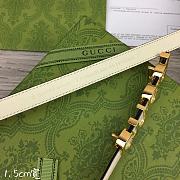 Fortok Gucci GG Letter Mini Belt In White With Gold Buckle - 4
