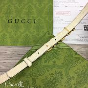 Fortok Gucci GG Letter Mini Belt In White With Gold Buckle - 2