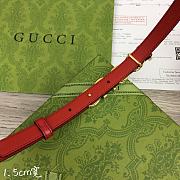 Fortok Gucci GG Letter Mini Belt In Red With Gold Buckle - 4