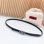 Fortok Valentino Cowhide Leather Belt Black With Copper Hardware and Diamond Buckle - 1
