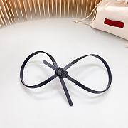 Fortok Valentino Cowhide Leather Belt Black With Copper Hardware and Black Diamond Buckle - 6