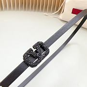 Fortok Valentino Cowhide Leather Belt Black With Copper Hardware and Black Diamond Buckle - 4