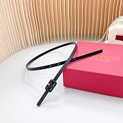 Fortok Valentino Cowhide Leather Belt Black With Copper Hardware and Black Diamond Buckle - 3