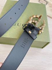 Fortok Gucci Black Calfskin Leather Belt With Multicolor Copper Buckle - 4