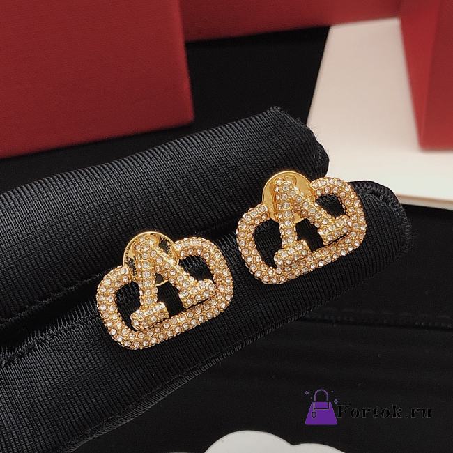 Fortok Valentino Earrings Studded With Diamonds VED0052 - 1