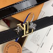 Fortok Louis Vuitton Reversible Buckle with Gold Letter & Silver Crystal Floral Belt  - 1