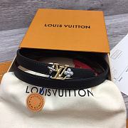 Fortok Louis Vuitton Reversible Buckle with Gold Letter & Silver Crystal Floral Belt  - 4
