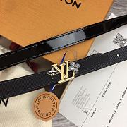 Fortok Louis Vuitton Reversible Buckle with Gold Letter & Silver Crystal Floral Belt  - 5
